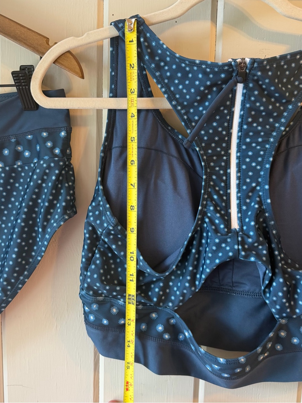 Nani Swimwear Navy Polka Dot Floral Two-Piece Swim Set with Crop Tank, Size XL - Picture 7 of 7